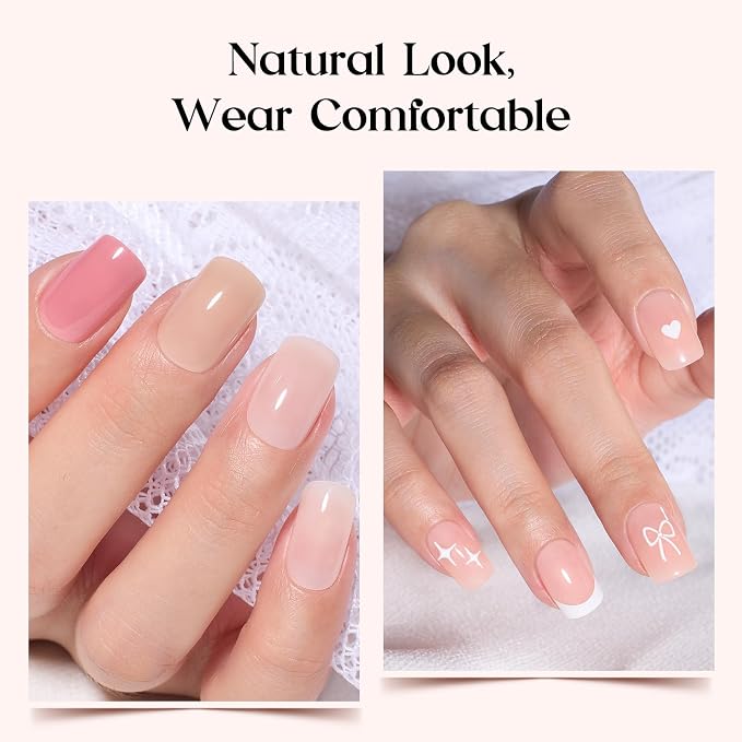 D - Nail Kit | Short Square | Creamy Drizzle 720PCS