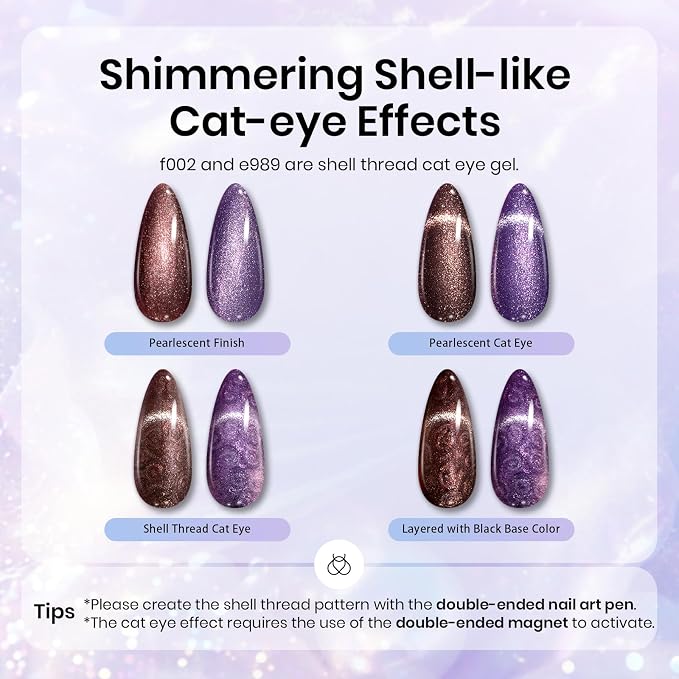 20-Pearl Cat Eye Gel Nail