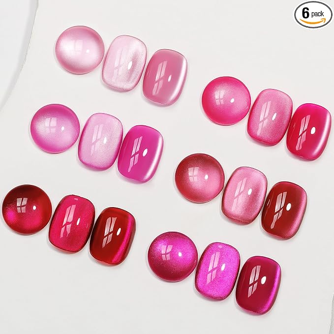 6 Colors Neon Pink Cat Eye Gel