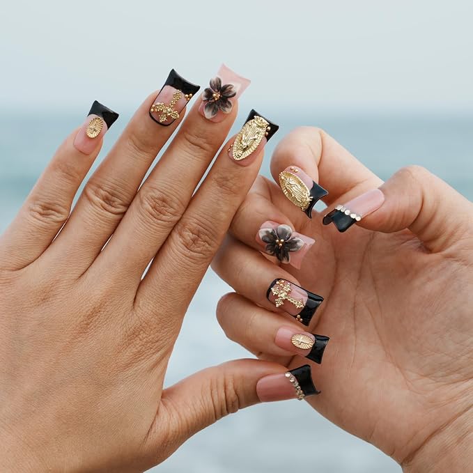 Black Gold Floral Vow