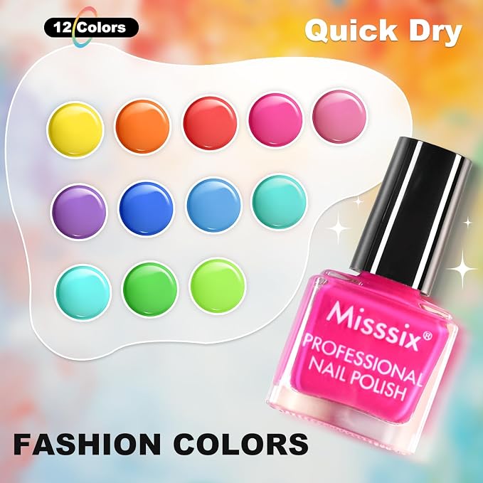 12 colors nail polish set
