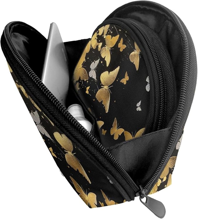 Gold White Butterflies Black