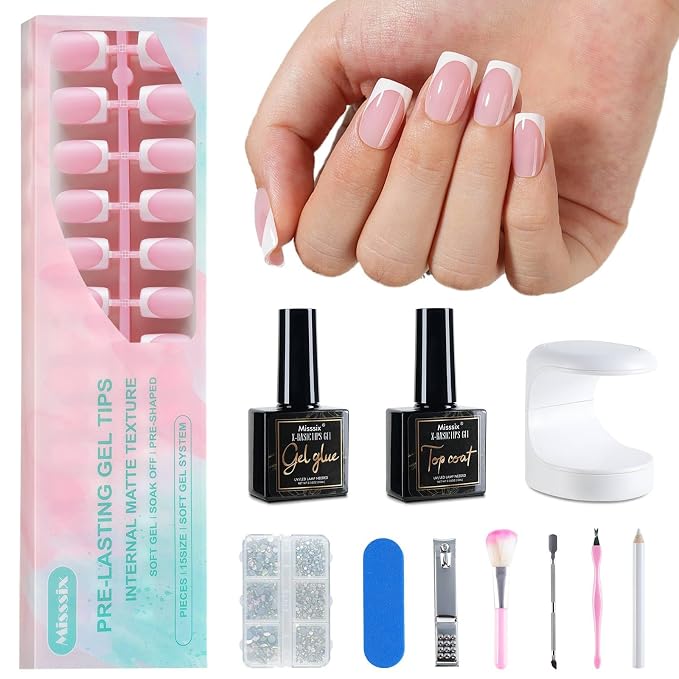160PCS PINK SHORT FRENCH KIT