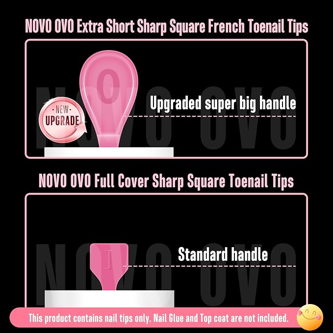 Extra Short Sharp Square Toe Nail Tips White French Tip Rose Pink