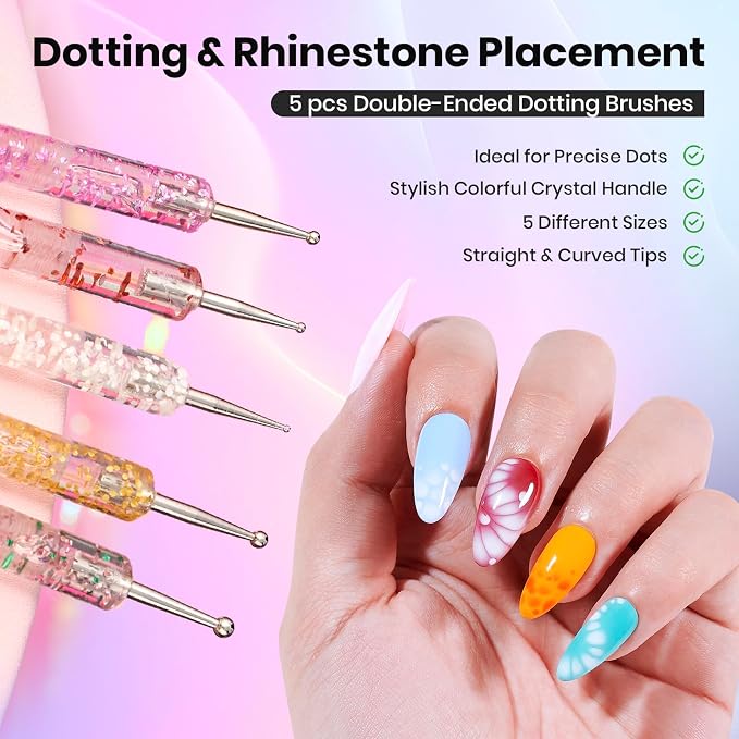 1-Versatile Nail Art Brushes | 31pcs & blooming gel