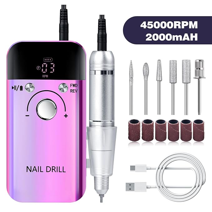 Usb Nail Drill, Iridescent Purple V6