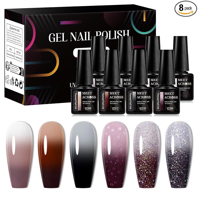 8Pcs Color Changing Gel Brown