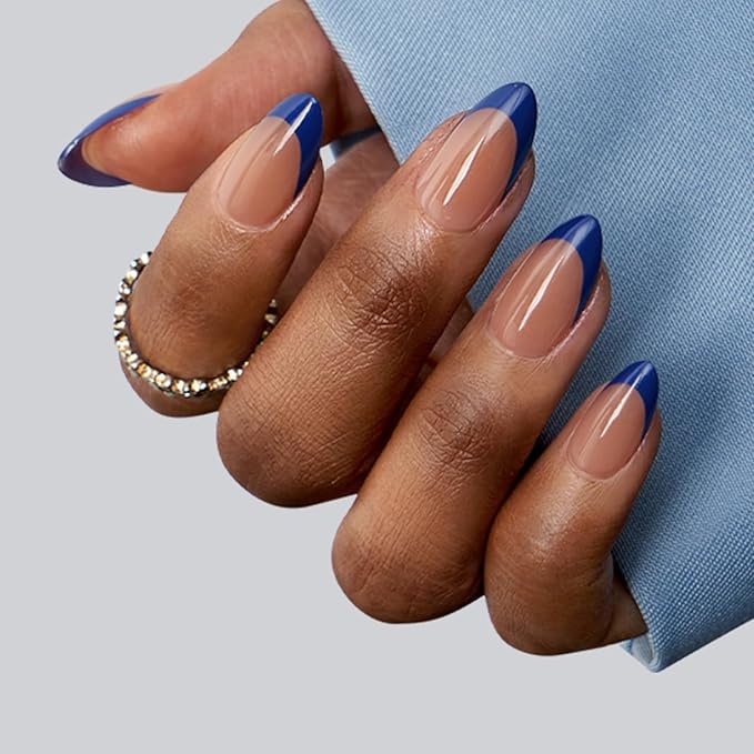 03 S - Almond Blue French in Brown Base