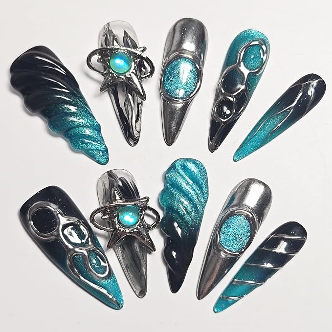 Silver Blue Black