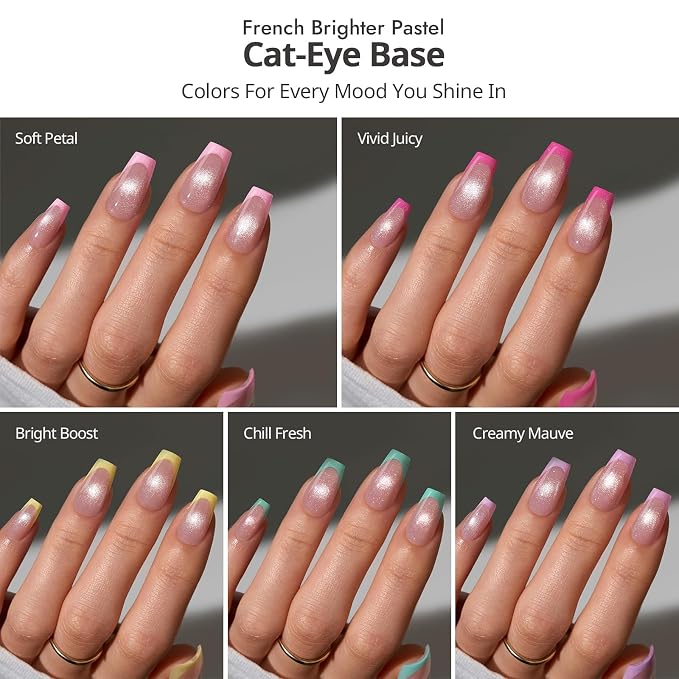 04 S - Coffin Brighter Pastel French in Cat Eye Base