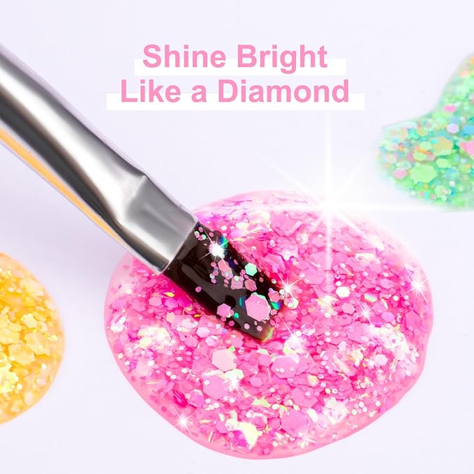 Glitter Solid Gel Nail Polish Set - 12 Colors