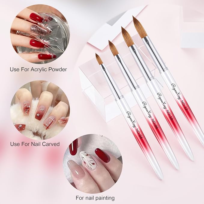 A+6pcs Gradient Red Silver