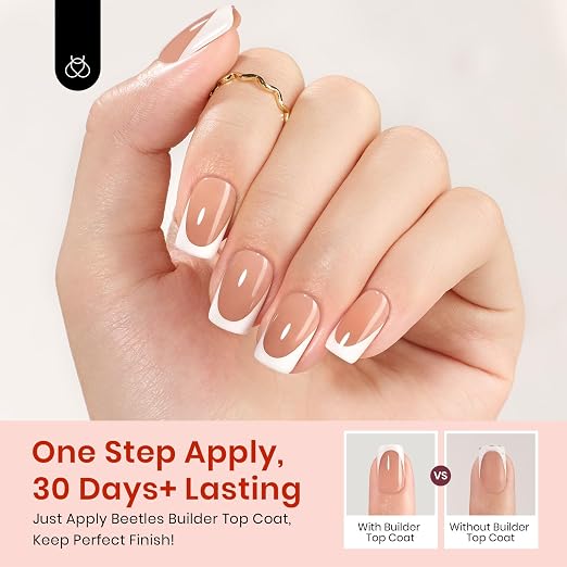 F - Press On Nail Kit | Short Square | Brown French