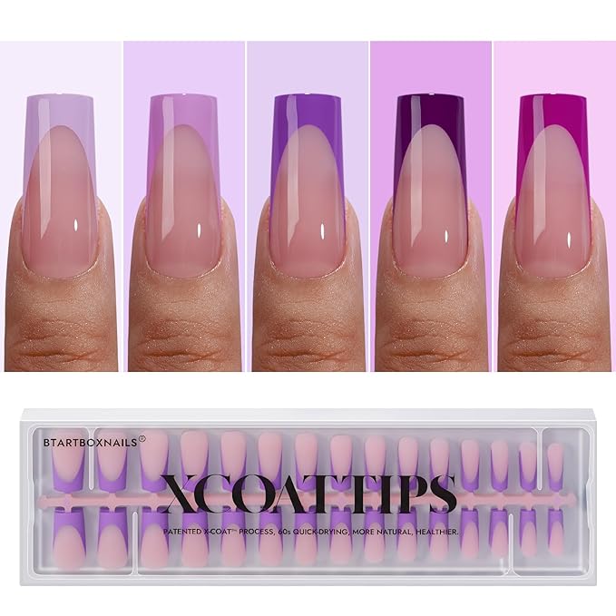 04 L - Square Purple French in Pink Base