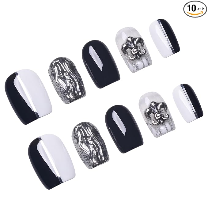 Black white silver chrome