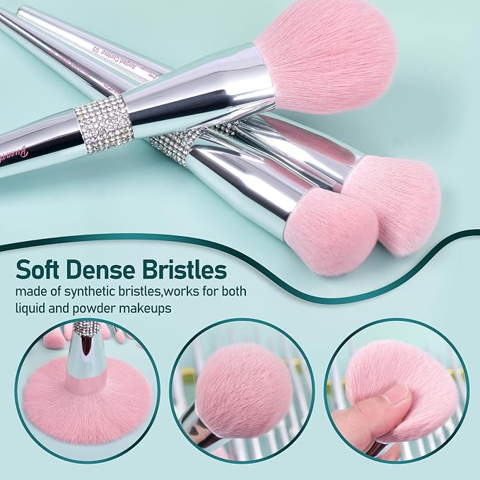 15Pcs Silver Pink+Holder