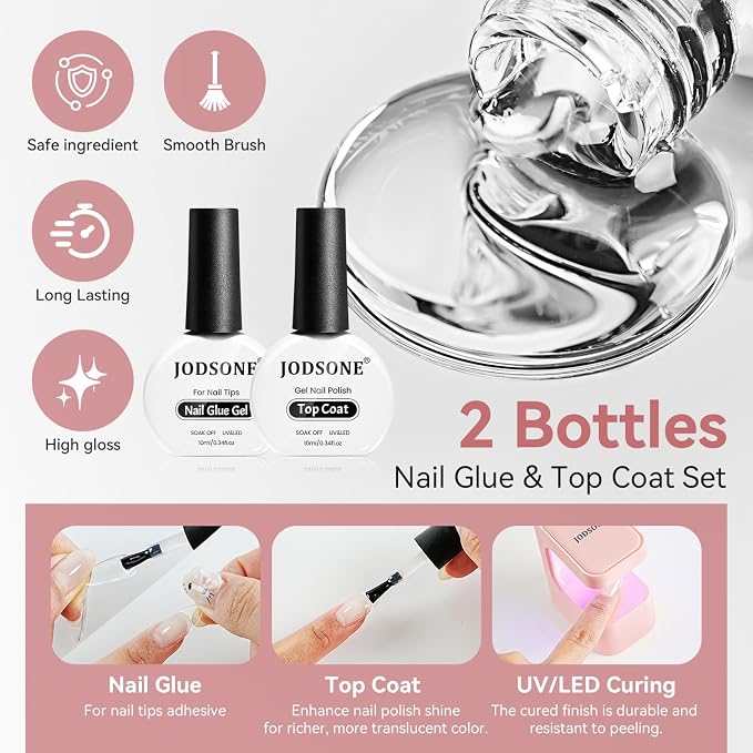 Lamp Clear Nail Tips-Long Almond-1