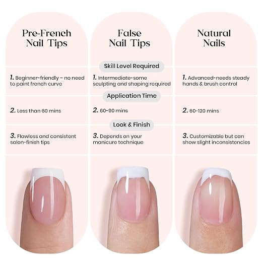 1 - Press On Nails Only | Short Squoval | Pink French