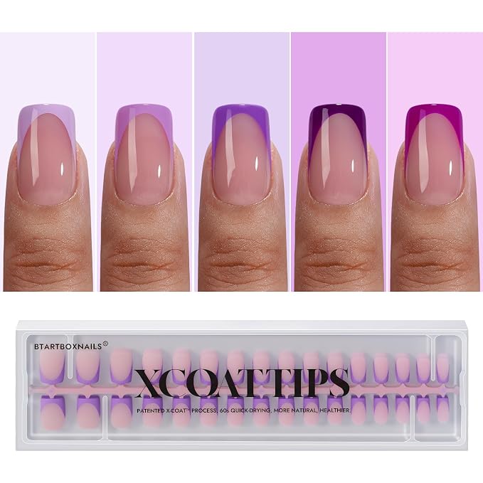 04 S - Square Purple French in Pink Base