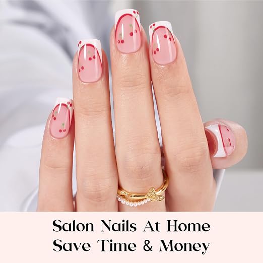 1 - Press On Nails Only | Short Squoval | Pink French
