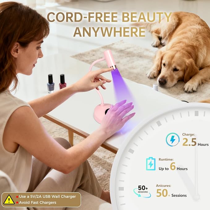 BB-Pink Gooseneck UV LED Nail Lamp