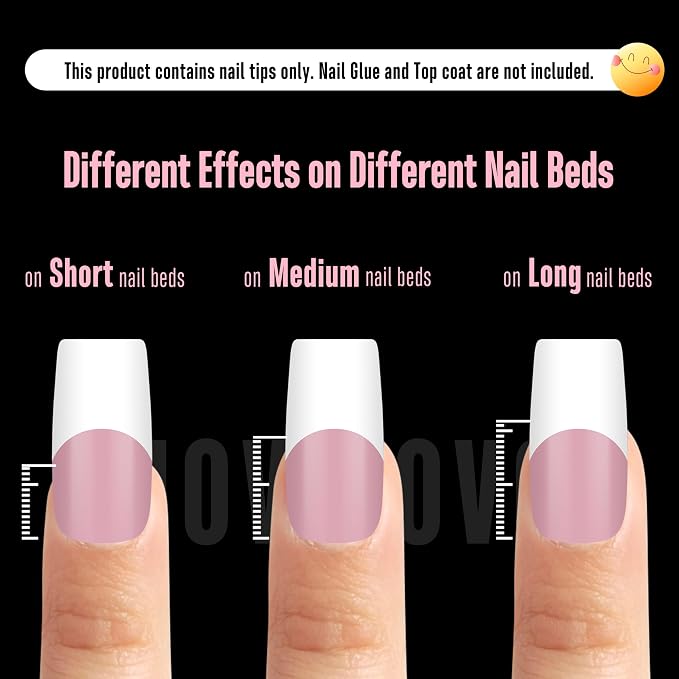 Square Wide White French Tip Berry Pink