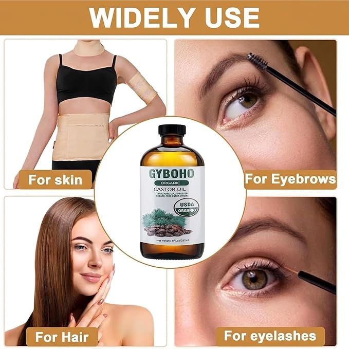 4pcs Castor Oil Pack Wrap With 8oz Oil