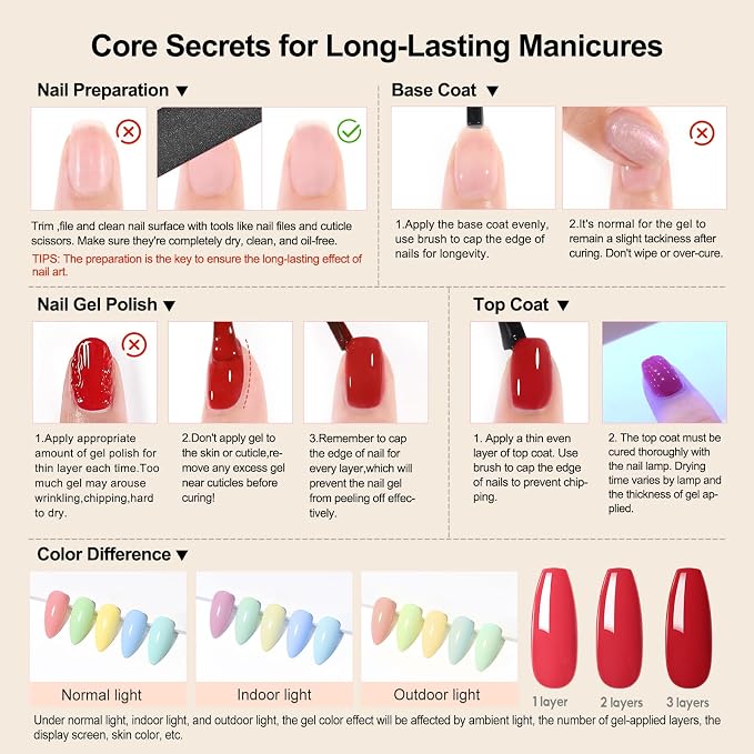 55Pcs All Season Colors + 5Pcs Top Base Coat