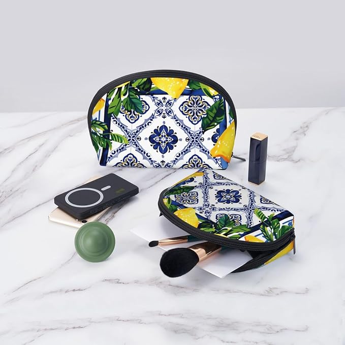 Blue White Floral Tile Lemons
