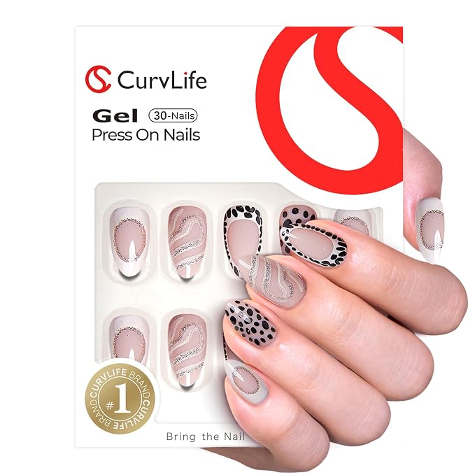 Black and White Nails with Glitter