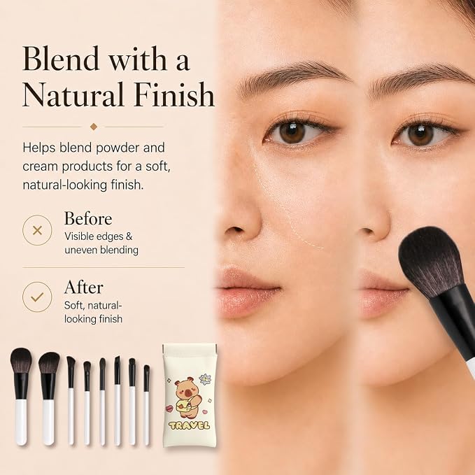 White Makeup Brush Set 8PCS