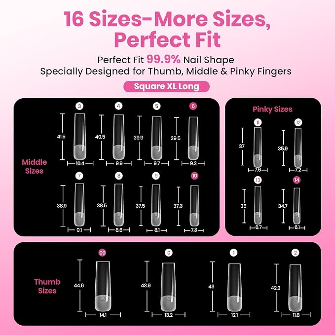 3 - Tipex Nails Kit | Long Stiletto | 224
