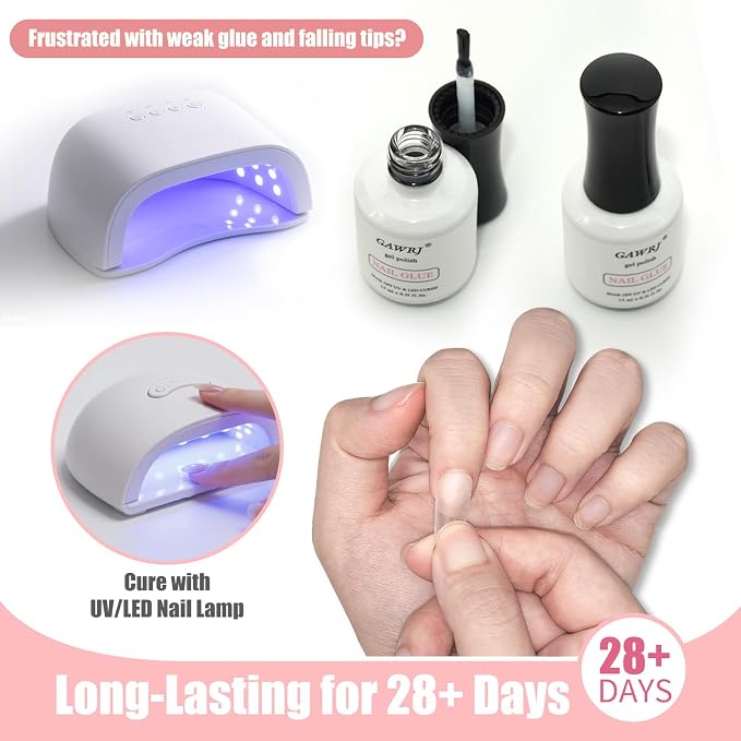GAWRJ 4Pcs UV Gel Nail Glue