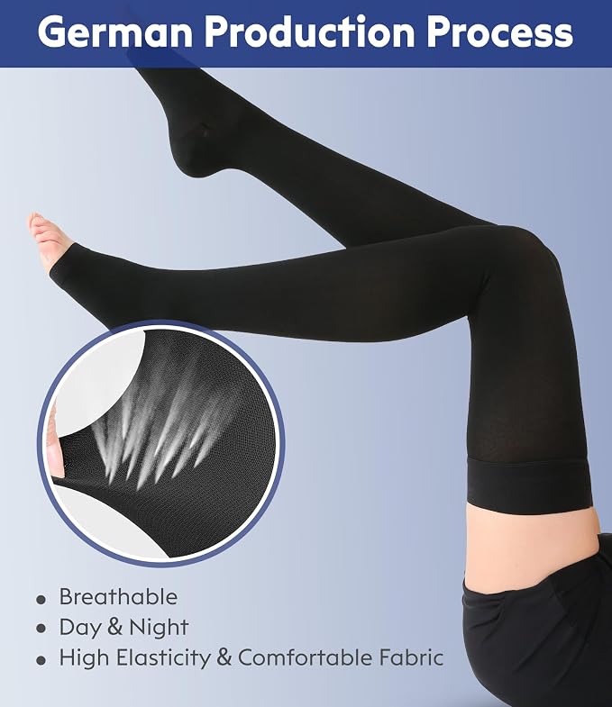 20-30mmhg Black Open Toe