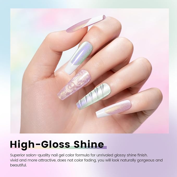 Pearl Diamond Cat Eye Gel Set
