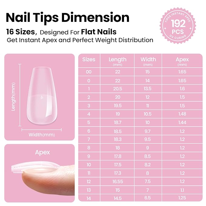 2 - Tipex Lite Nails Kit | Short Coffin | 192