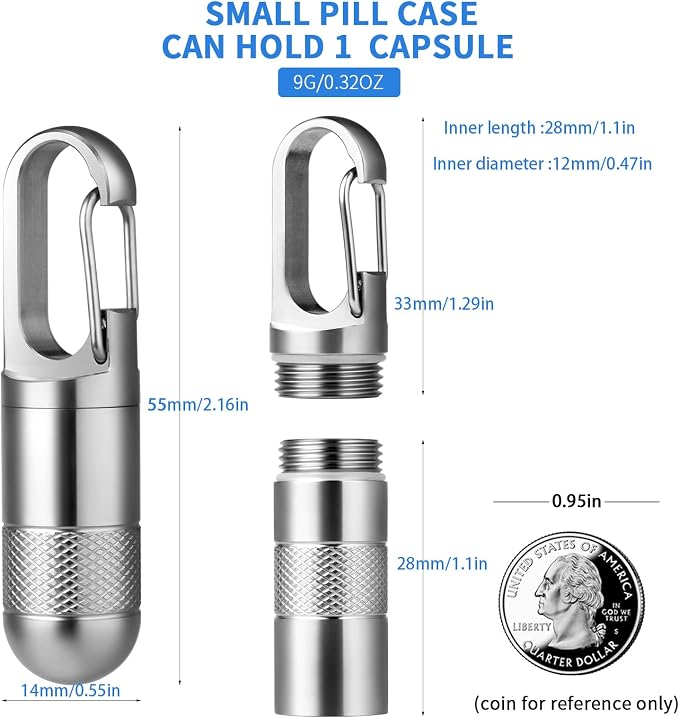 Gray Titanium Small - 1.1 Inch