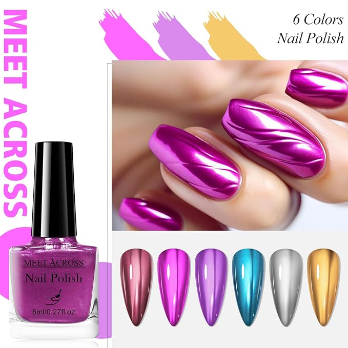 6Pcs Metallic Nail Polish-1