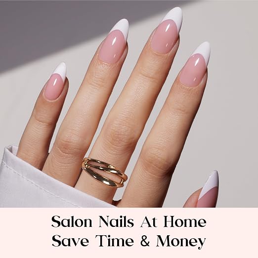 2 - Press On Nails Only | Medium Amlond | Pink French