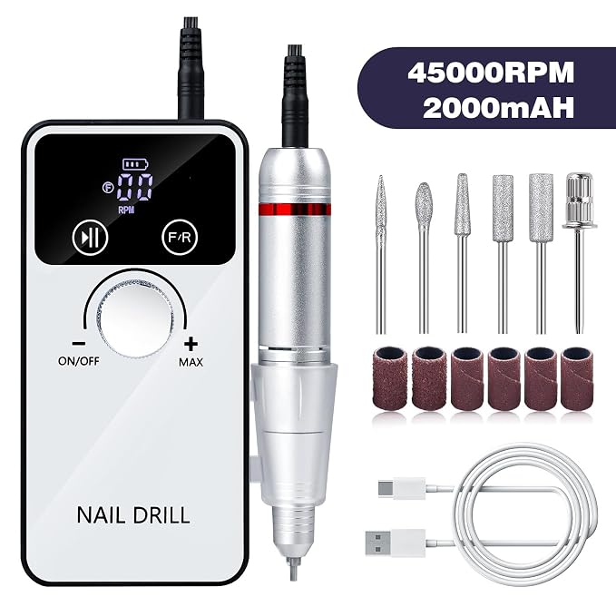 Usb Nail Drill, White V5