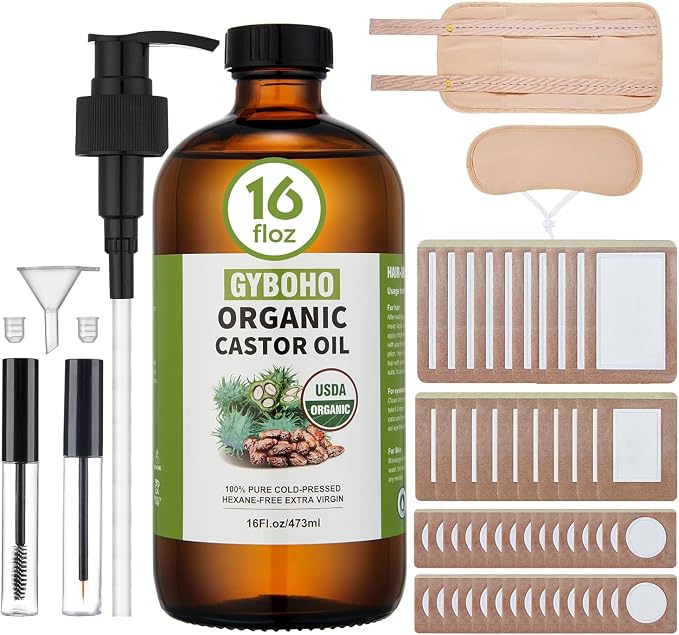 Castor Oil Pack Set With 16oz Oil