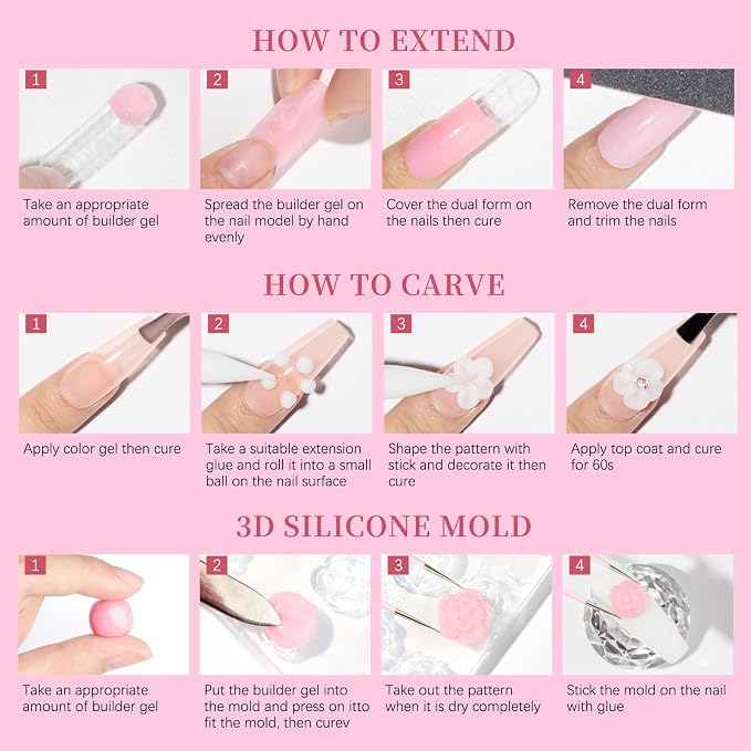Clear&White&Pink