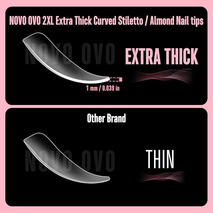 XXL Stiletto Almond Curved
