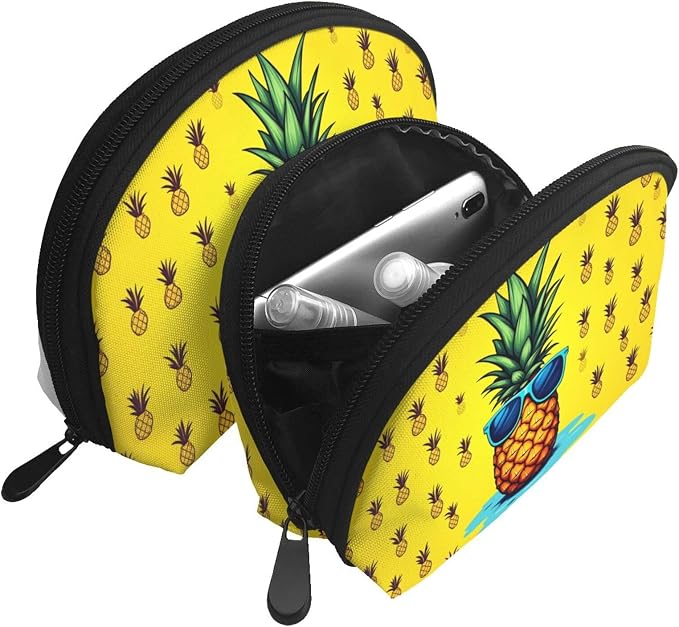 Pineapple With Sunglasses Yellow Background