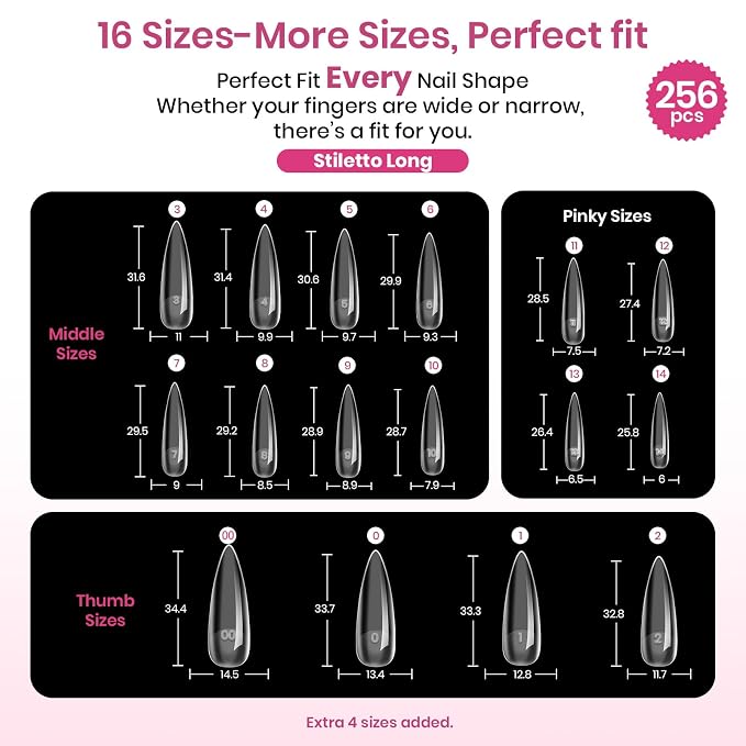 0 - Tipex Lite Nails Only | Long Stiletto | 256