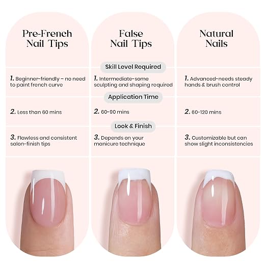 2 - Press On Nails Only | Short Amlond | Pink French