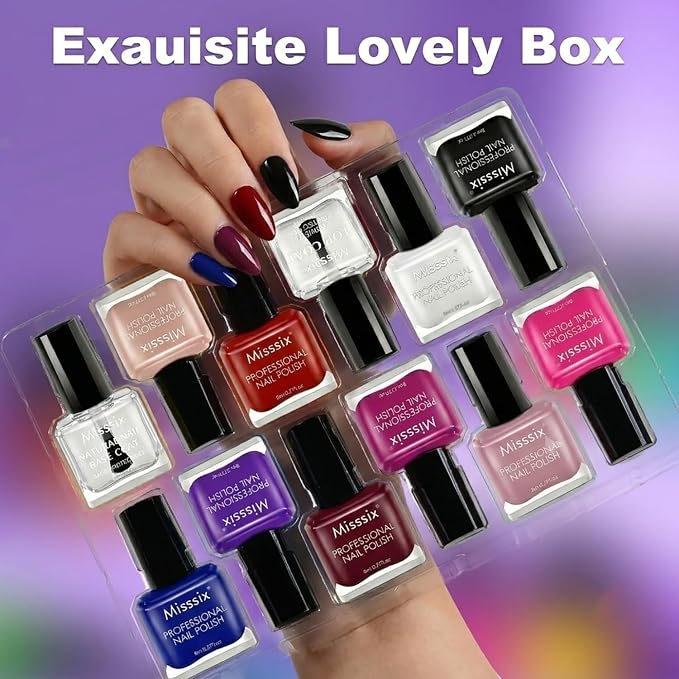 10 colors+2top&base nail polish set