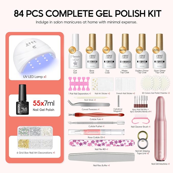 83Pcs Gel Nail Kit with Drill