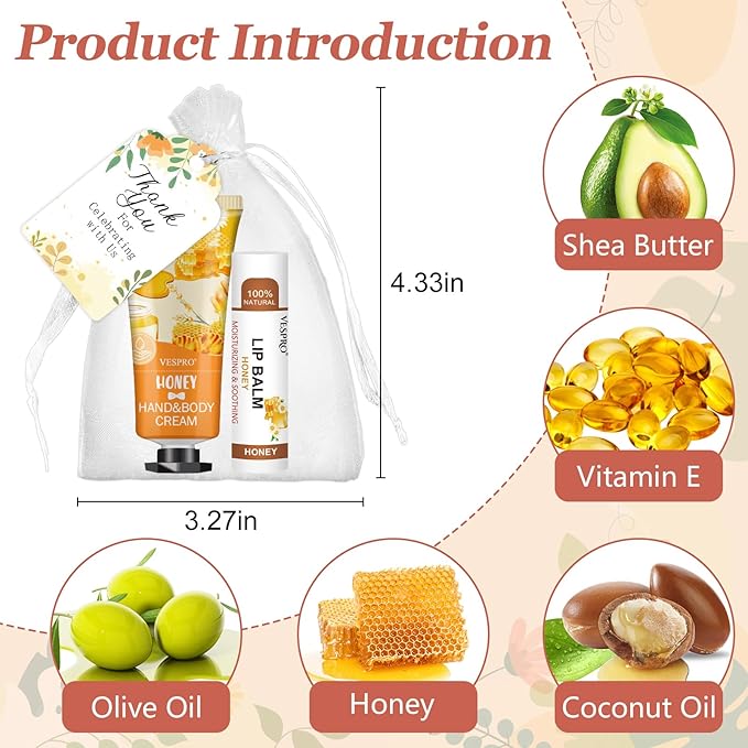 30 Sets Hand Cream and Lip Balm Gifts