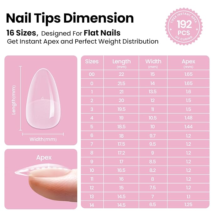 2 - Tipex Lite Nails Kit | Short Almond | 192
